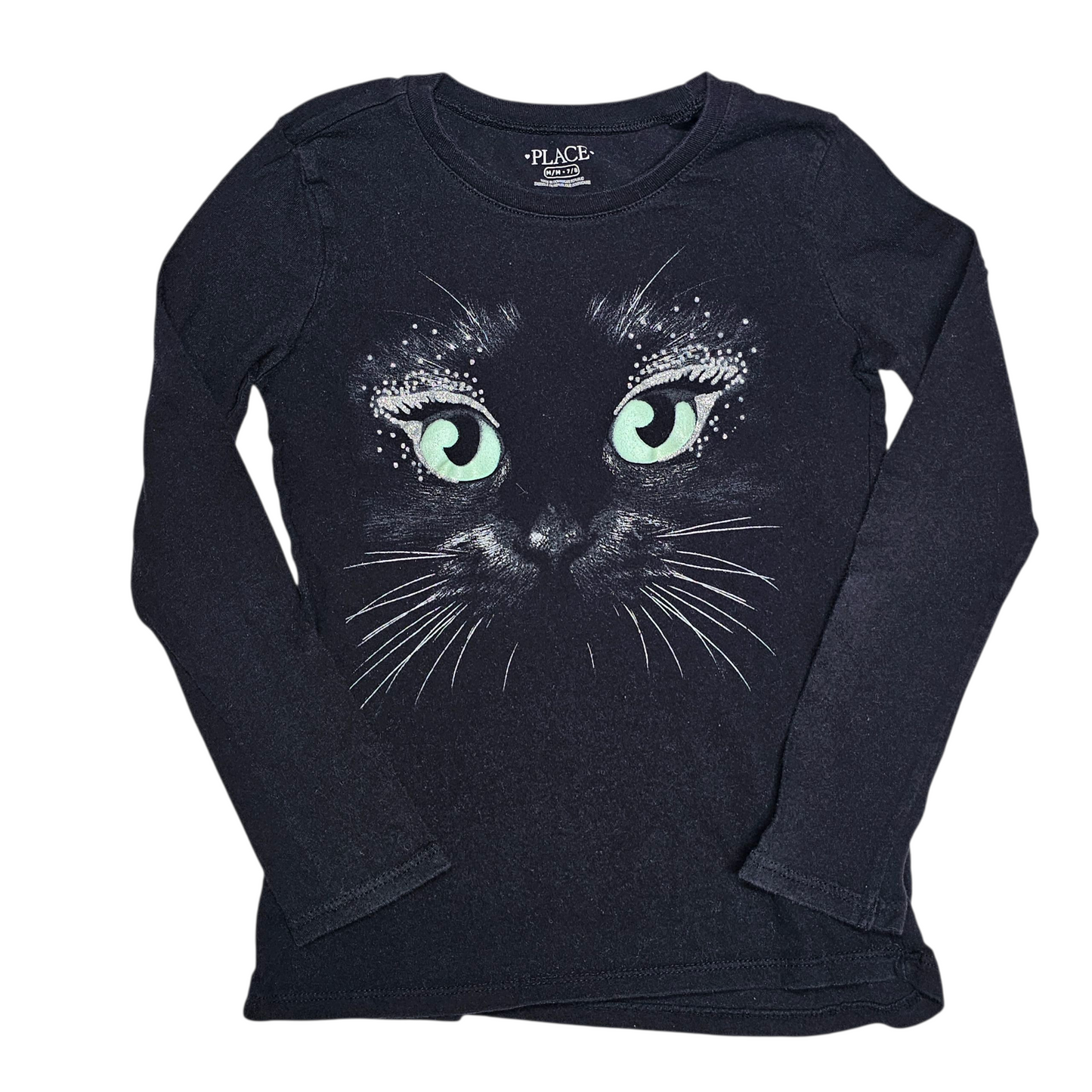 Children's Place 7/8 Black Cat Long Sleeve