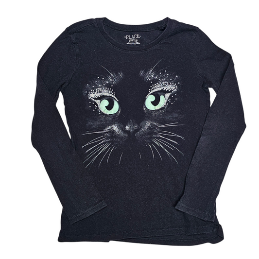Children's Place 7/8 Black Cat Long Sleeve