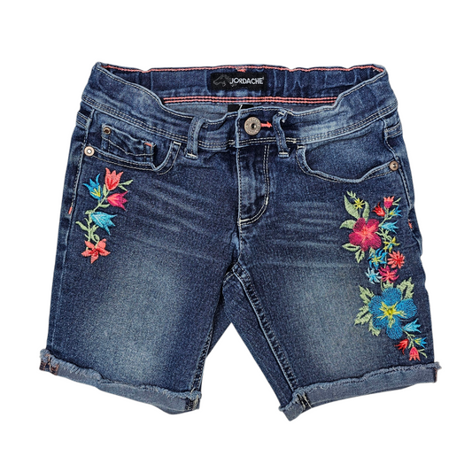 Jordache 7 Embroidered Bermuda Denim Shorts