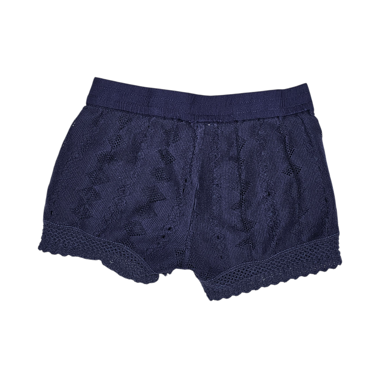 Faded Glory M 7/8 Navy Lace Overlay Shorts