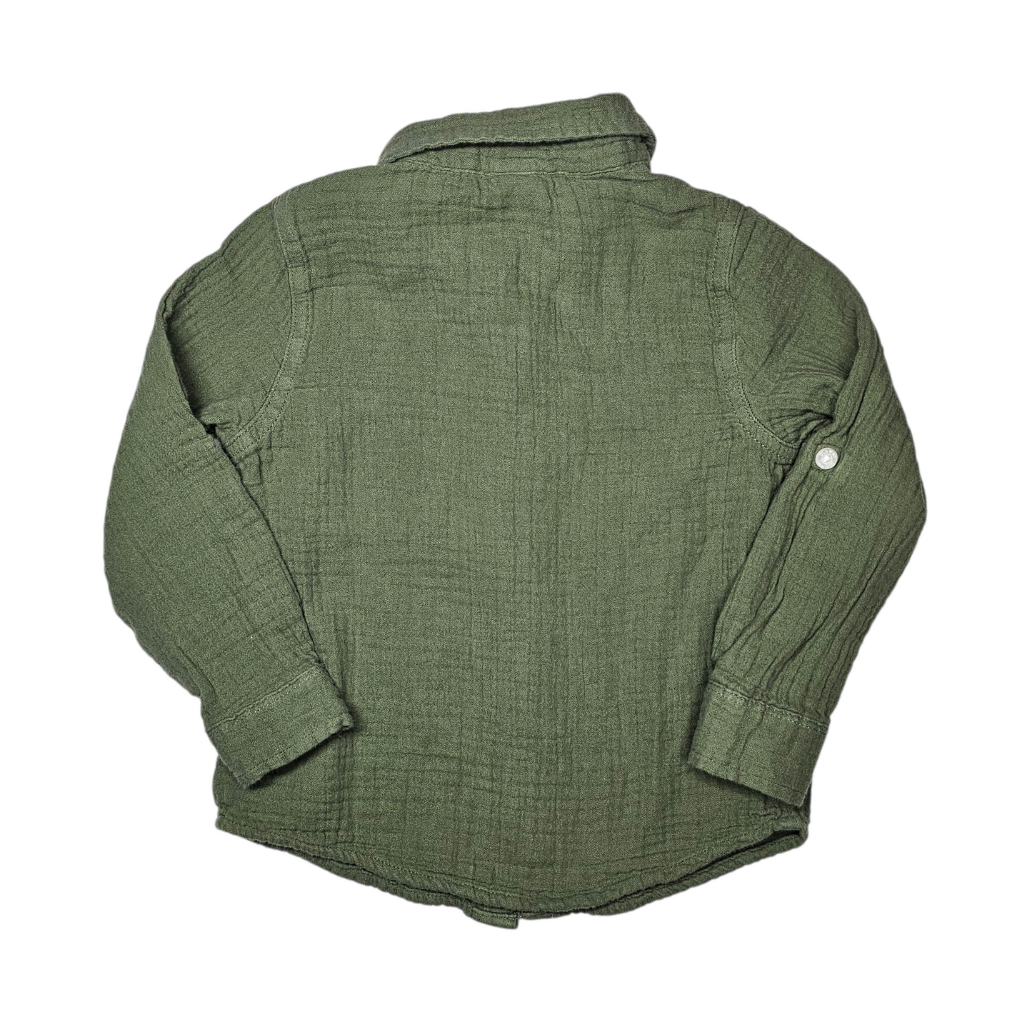 Old Navy 4T Olive Green Button Up Shirt
