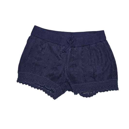 Faded Glory M 7/8 Navy Lace Overlay Shorts