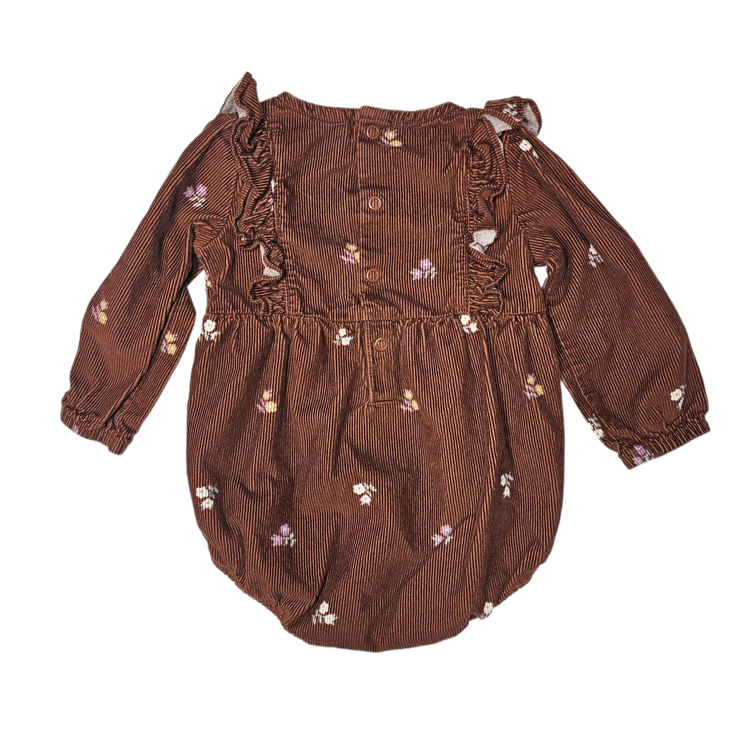 Carter's 12M Corduroy Brown Floral Dress & Headband
