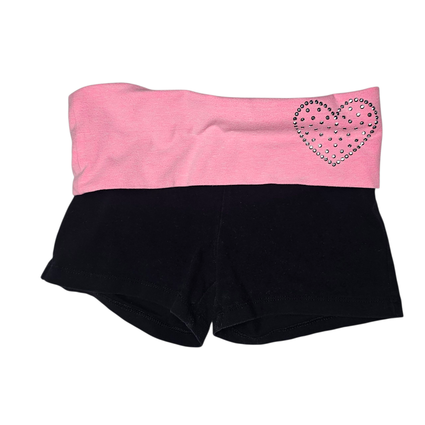 Danskin Now M 7/8 Black Pink Shorts