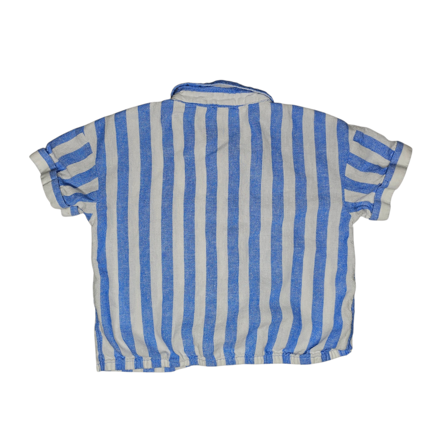 Old Navy L 10/12 Striped Button Tie Front Cropped