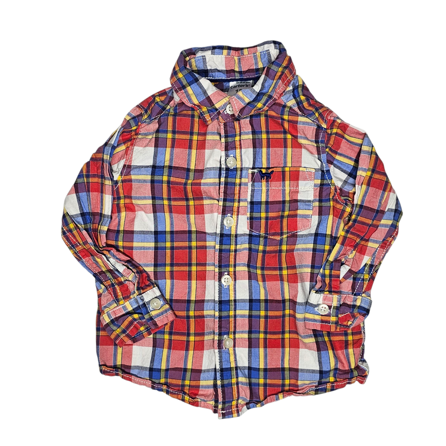 Carter's 12M Plaid Button Up
