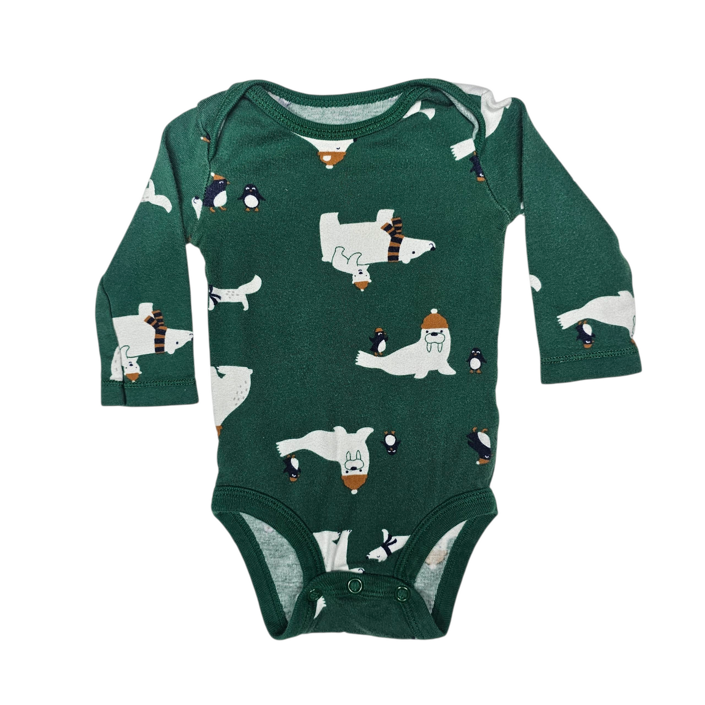 Carters 3M Green Polar Bear Bodysuit
