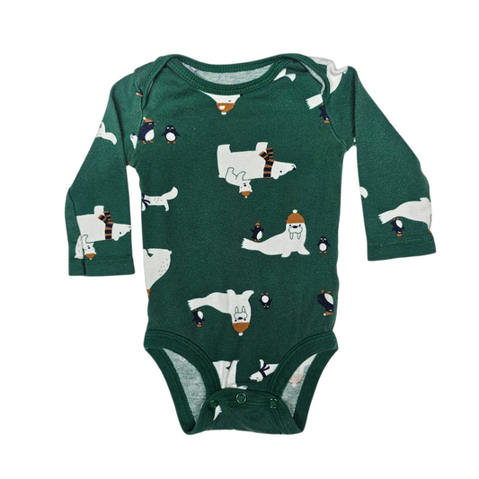 Carters 3M Green Polar Bear Bodysuit