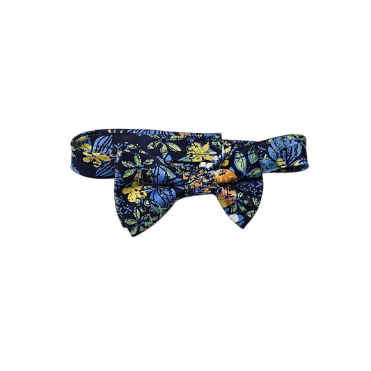 Navy Floral Bowtie