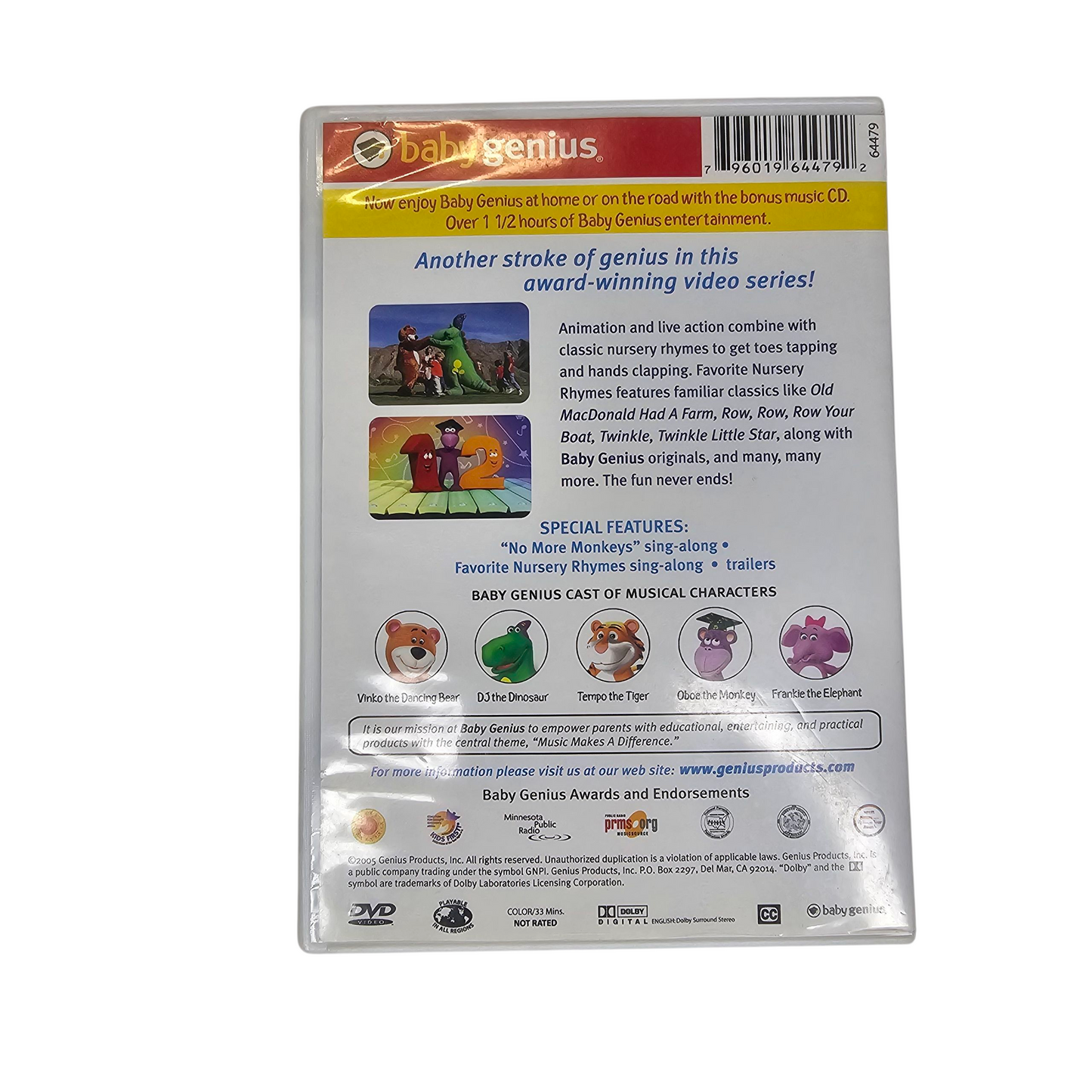 Baby Genius Favorite Nursery Rhymes DVD & CD