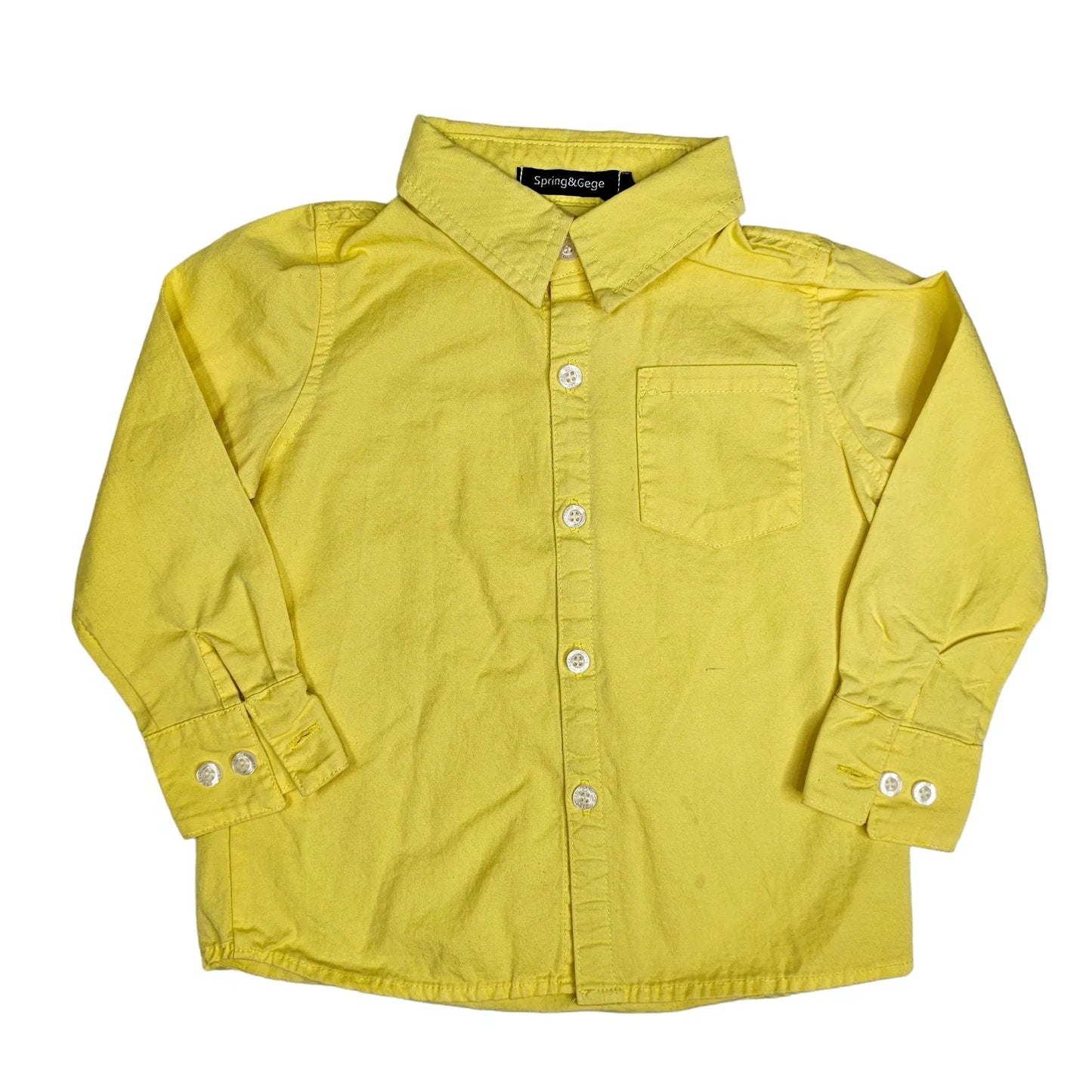 Spring&Gege 2T Yellow Button Up