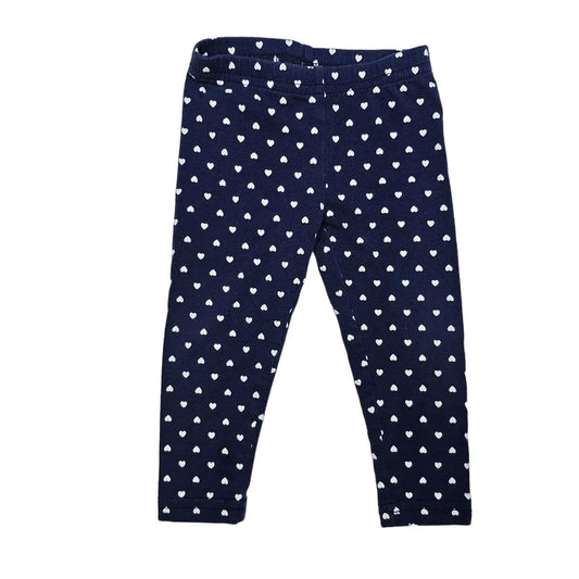 Carters 12M Heart Dot Navy Leggings