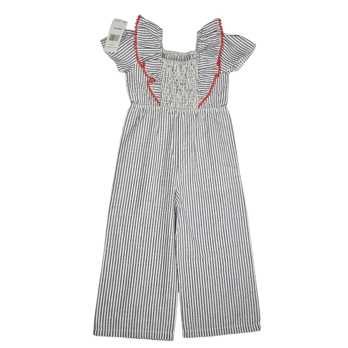 New! French Connection 4T Striped Ruffle Jumpsuit