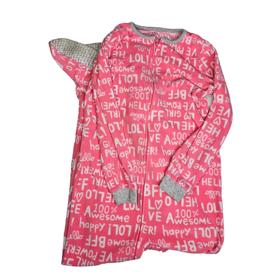 Carters 12 Pink Fleece Footed Zip Pajamas