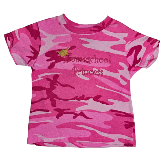 Size 3 Camo Homeschool Princess Tee