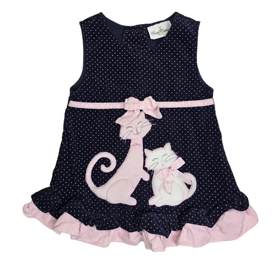 Rare Editions 2T Polka Dot Cat Jumper Dress