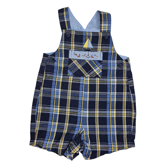 Carters 6-9M Vintage Plaid Shortalls