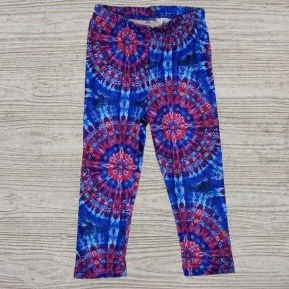 Size 2 Blue Tie Dye Leggings Tunic & Scarf Set