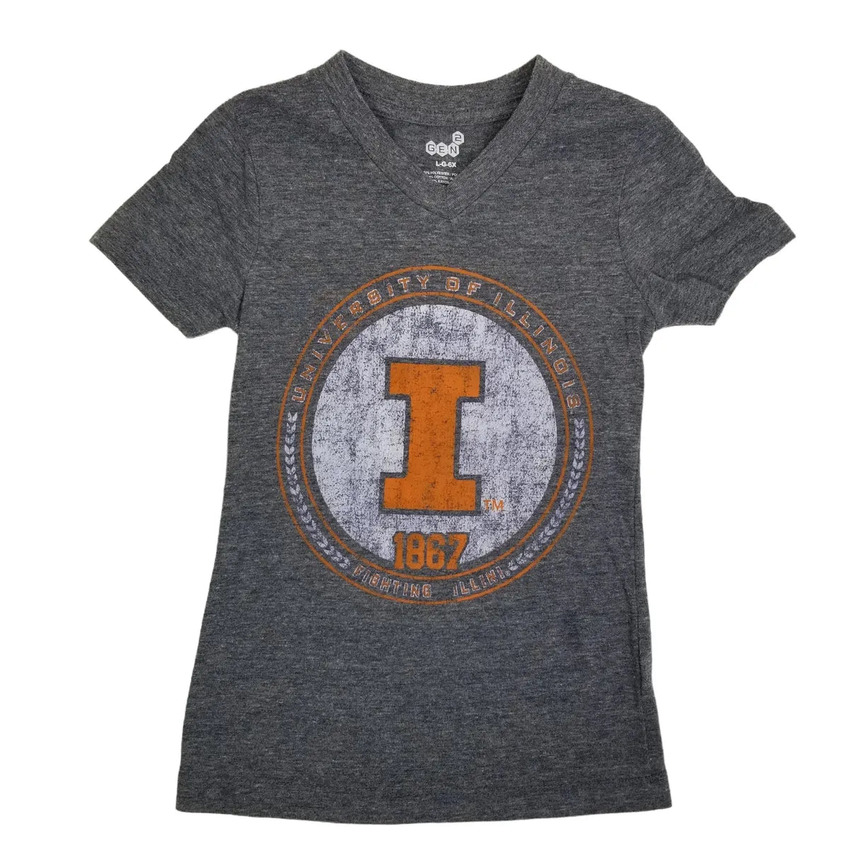 Fighting Illini 6X V-Neck Graphic Tee