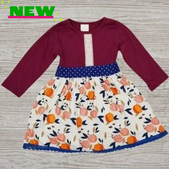 Size 2 Maroon Pumpkin Fall Dress