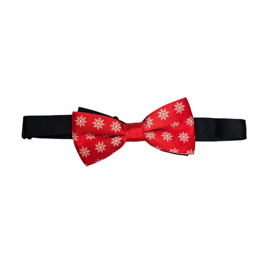 Black Red Snowflake Bowtie