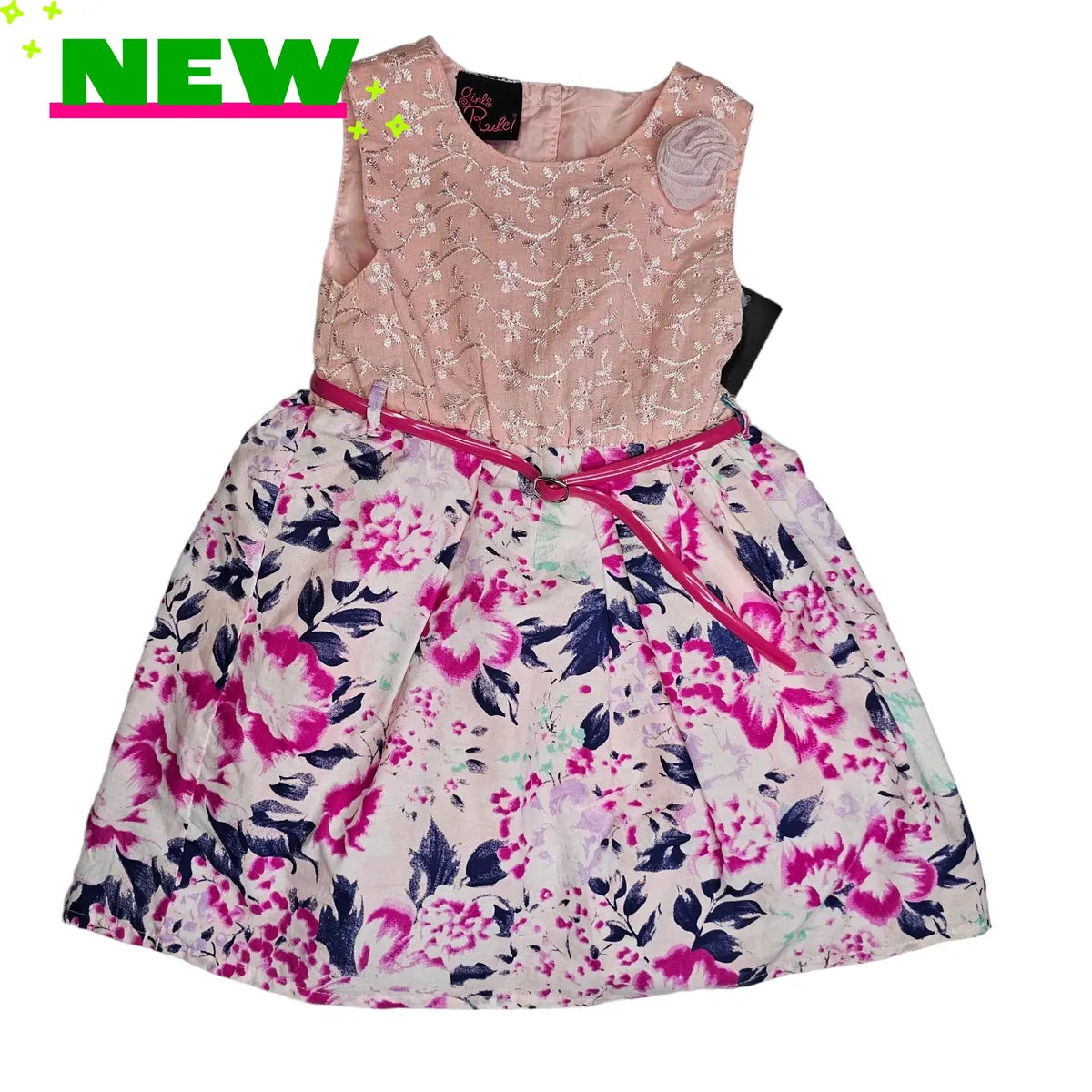 Girls Rule 4T Floral Sleeveless Dress