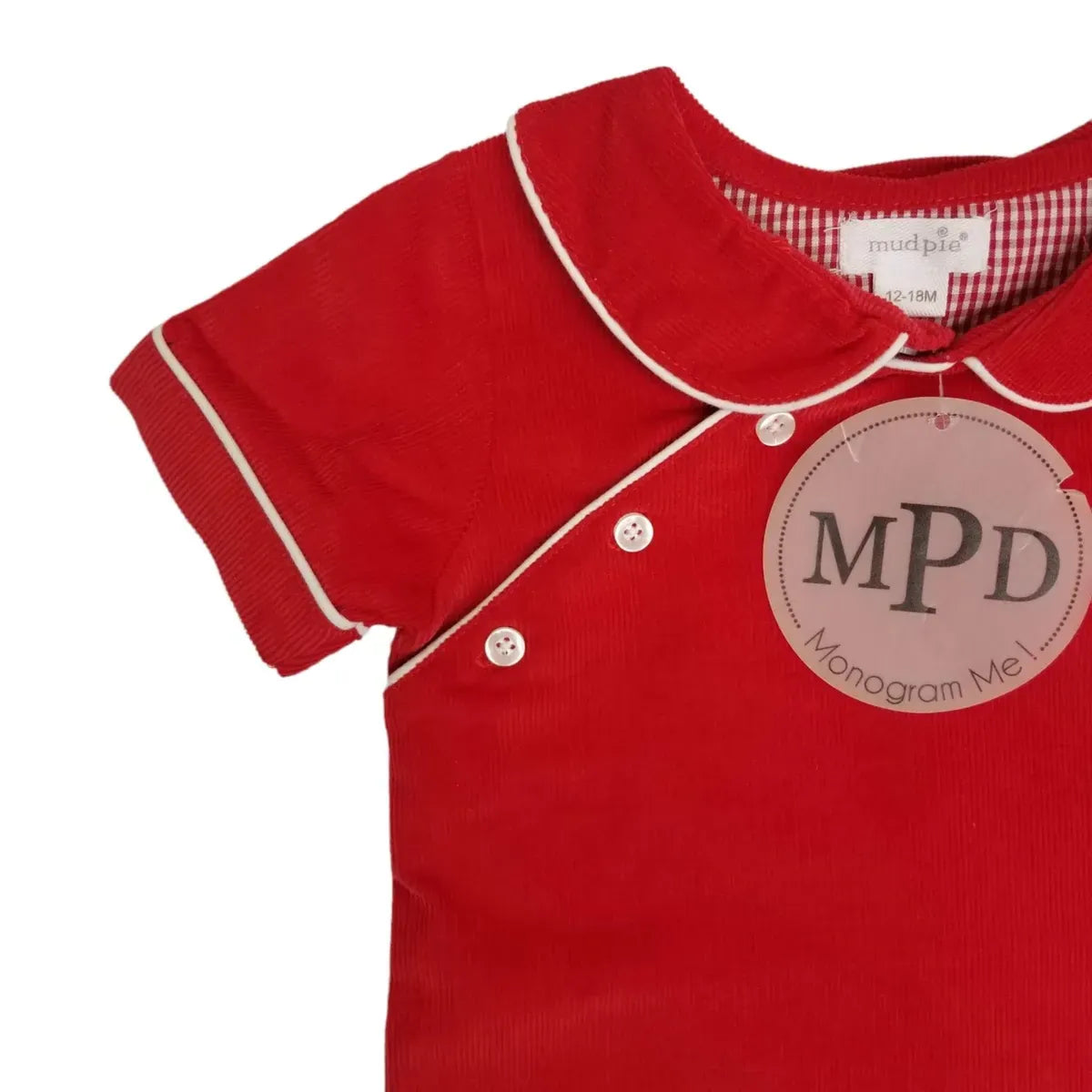 Mud Pie 12-18M Red Corduroy Jumpsuit