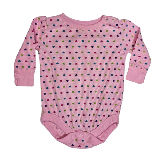 Garanimals 3-6M Pink Heart Thermal Bodysuit