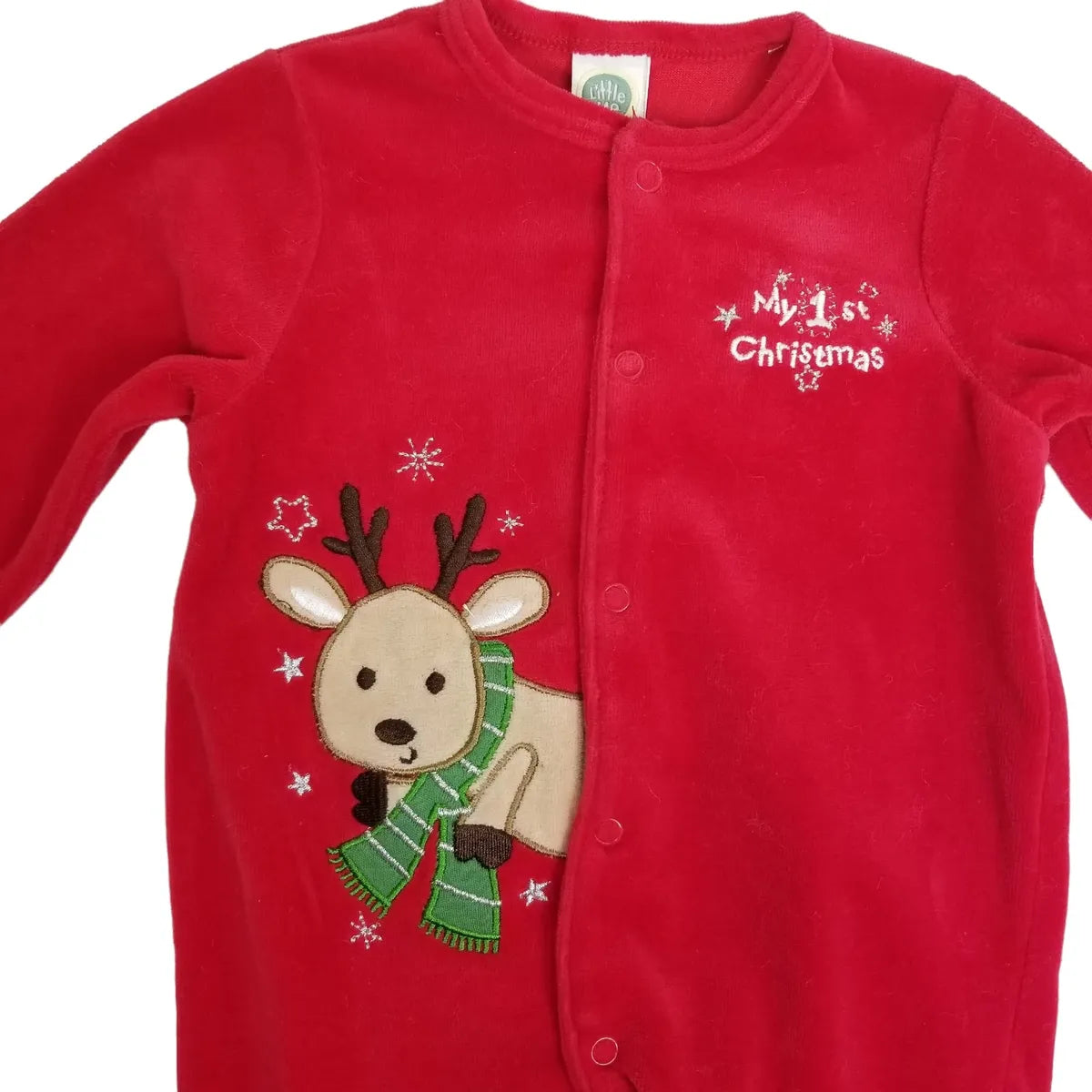 Little Me 9M First Christmas Velvet Sleeper