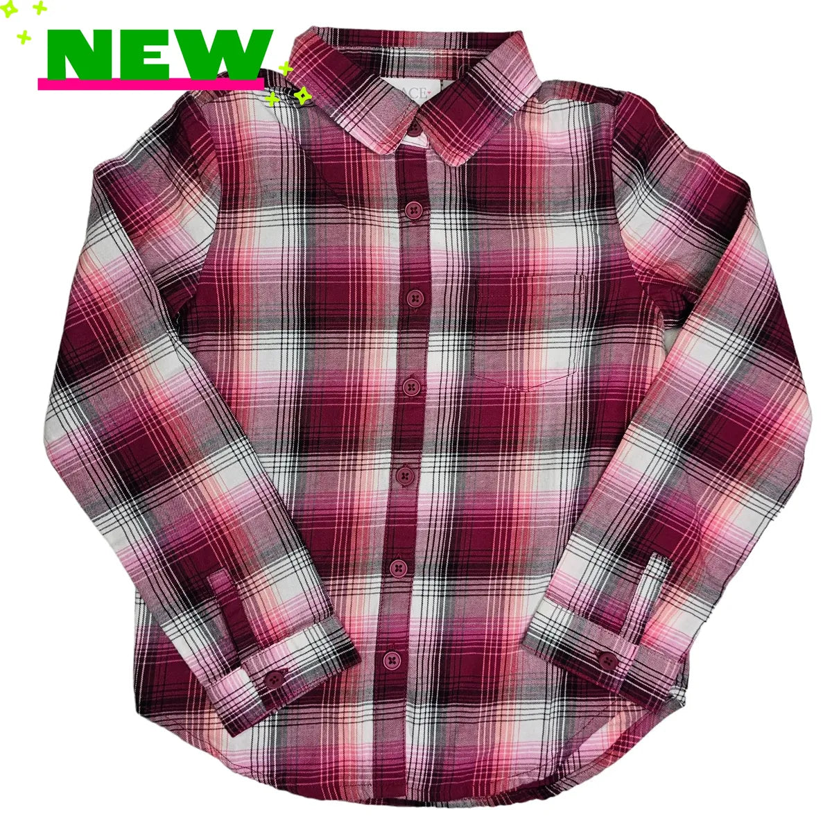 Childrens Place 5/6 Plaid Button Up