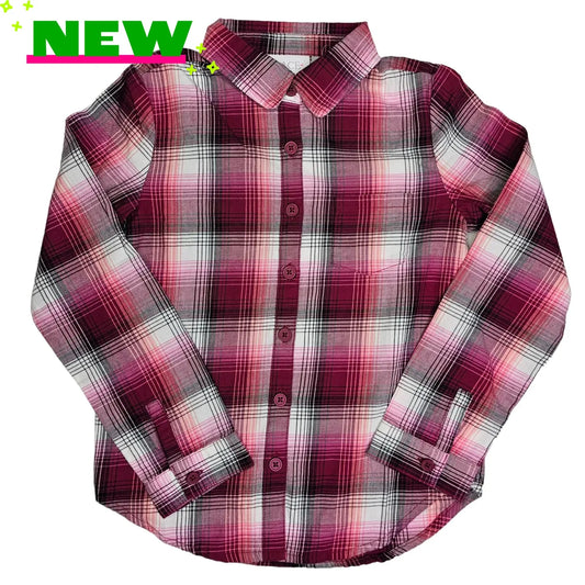 Childrens Place 5/6 Plaid Button Up