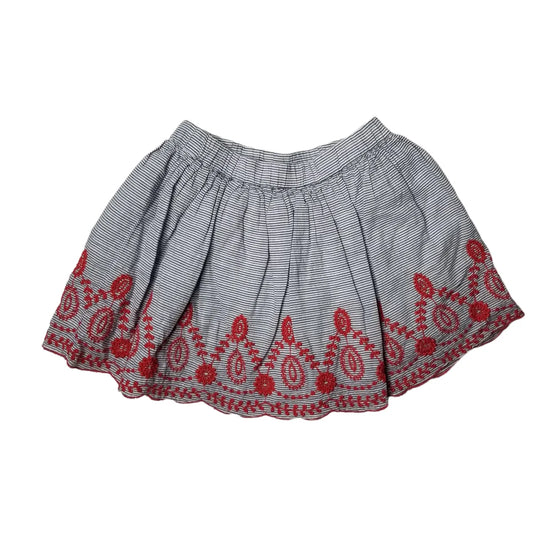 4T Striped Embroidered Skirt