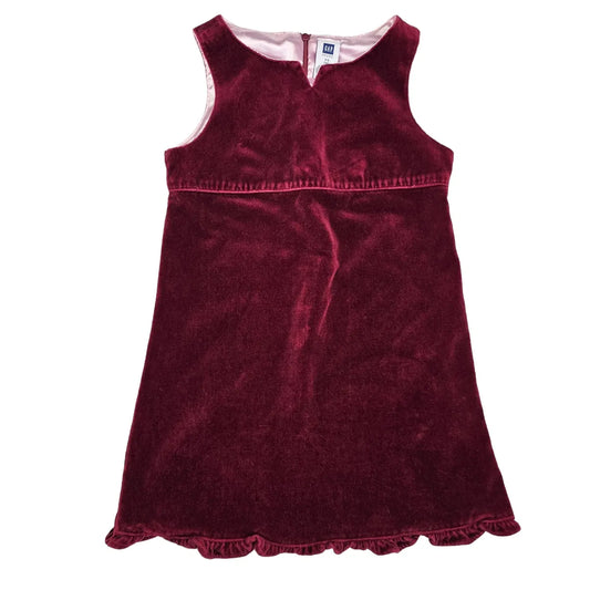 Gap 4 Burgundy Velour Sleeveless Dress