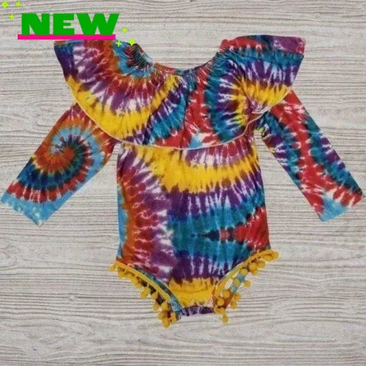 Tie Dye Pom Pom Bodysuit
