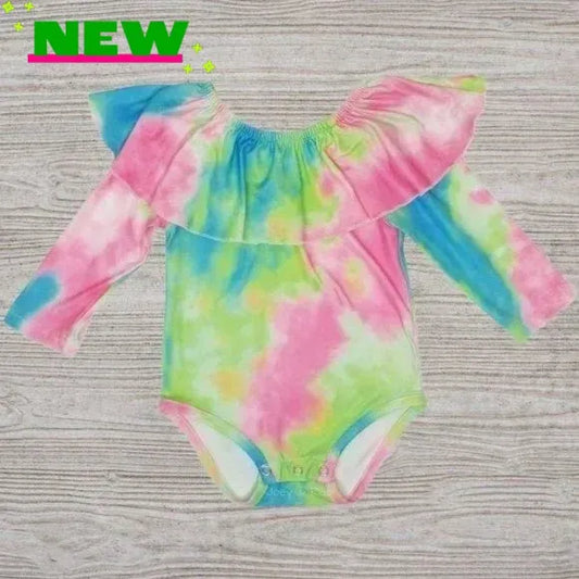 Green Pink Tie Dye Bodysuit