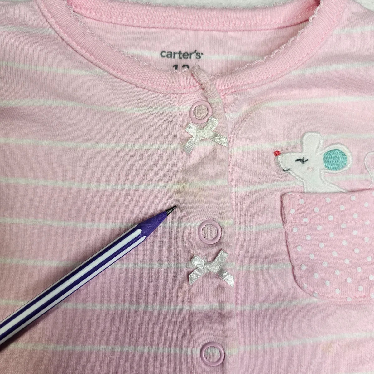 Carters 12M Striped Romper