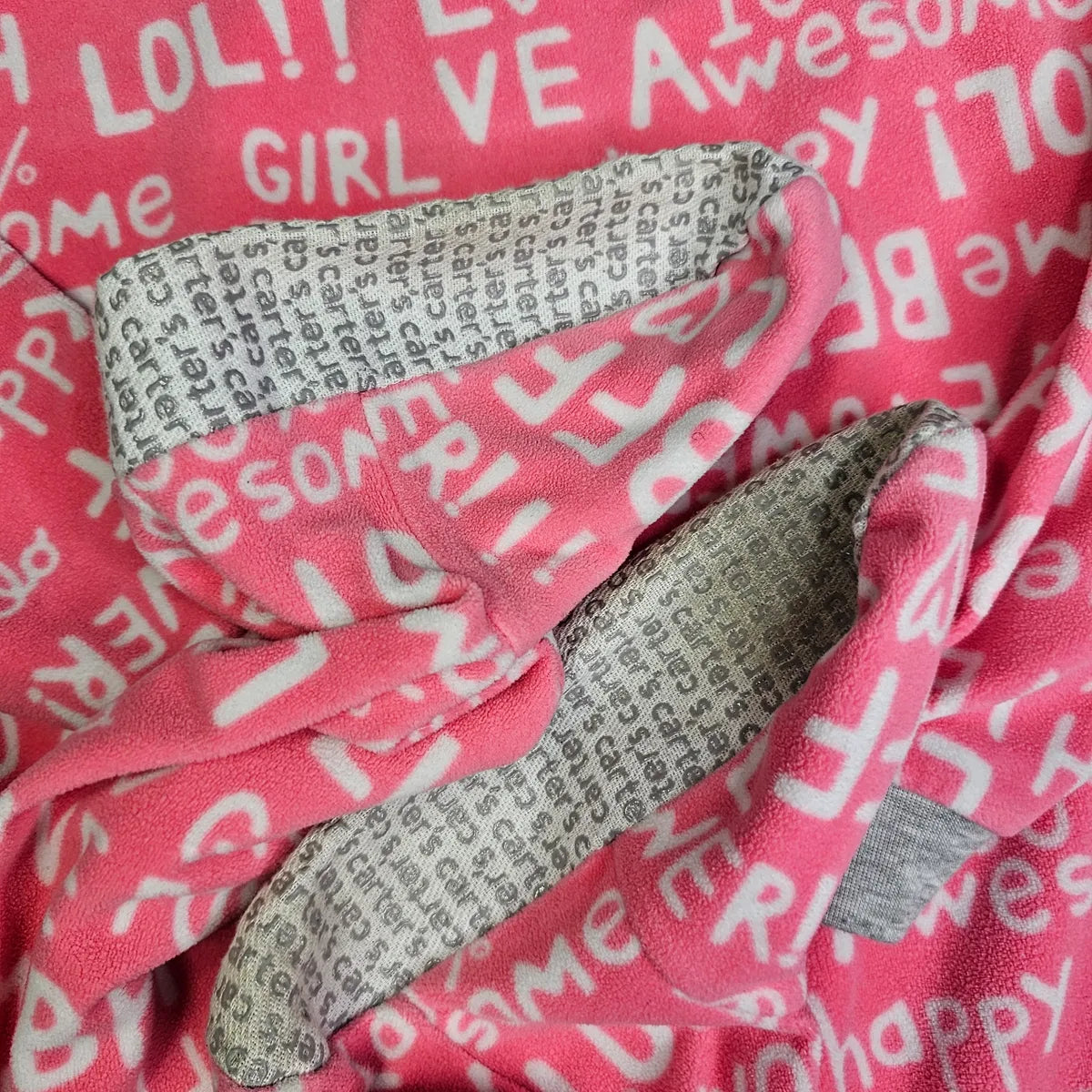 Carters 12 Pink Fleece Footed Zip Pajamas
