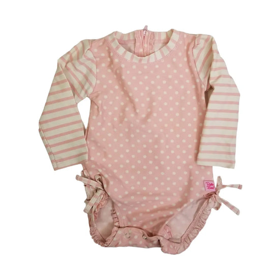 Ruffle Butts 12-18M Pink Long Sleeve Rash Guard