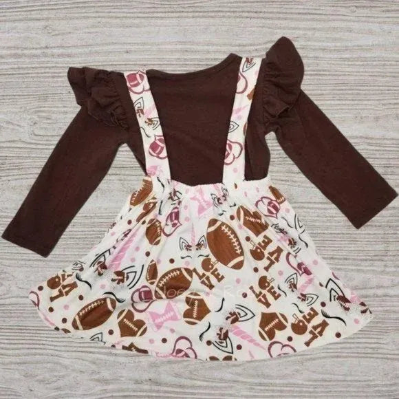 Football Unicorn Suspender Skirt Set