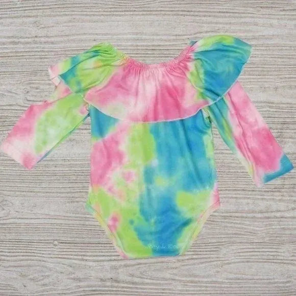 Green Pink Tie Dye Bodysuit