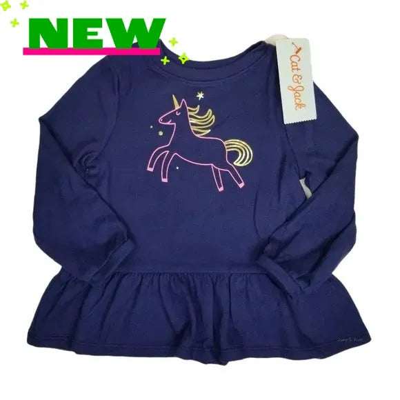 Cat & Jack Unicorn Peplum Top