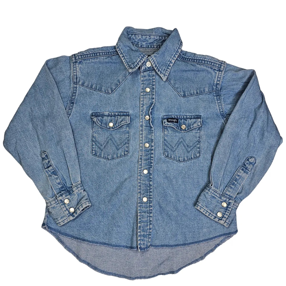 Wrangler 5/6 Denim Pearl Snap Shirt