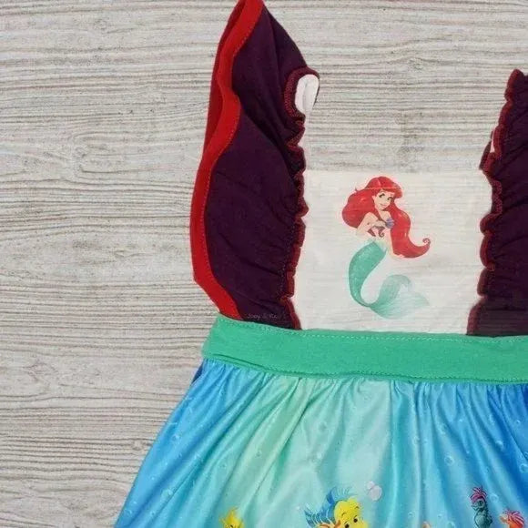 Little Mermaid Ariel Flutter Sleeve Dress