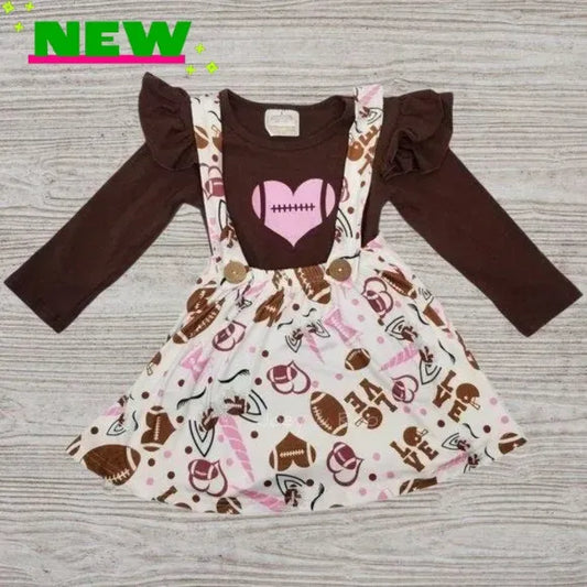 Football Unicorn Suspender Skirt Set