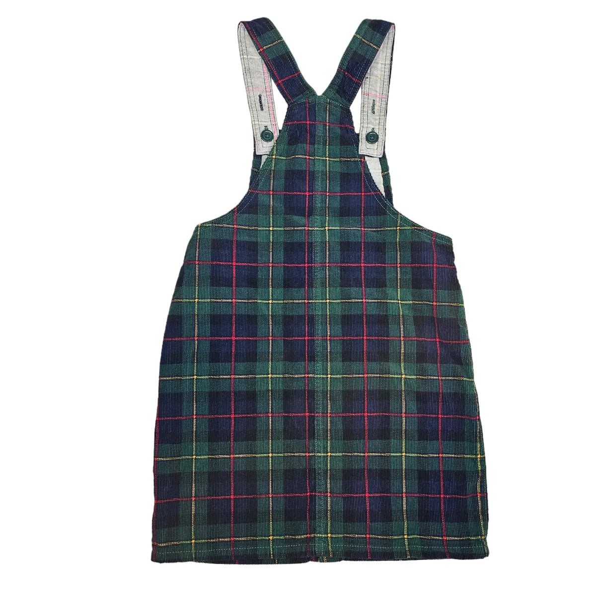 Childrens Place 12 Corduroy Plaid Overall Dress