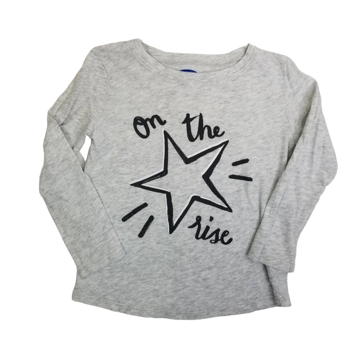 Old Navy 3T Light Gray Star Graphic Long Sleeve