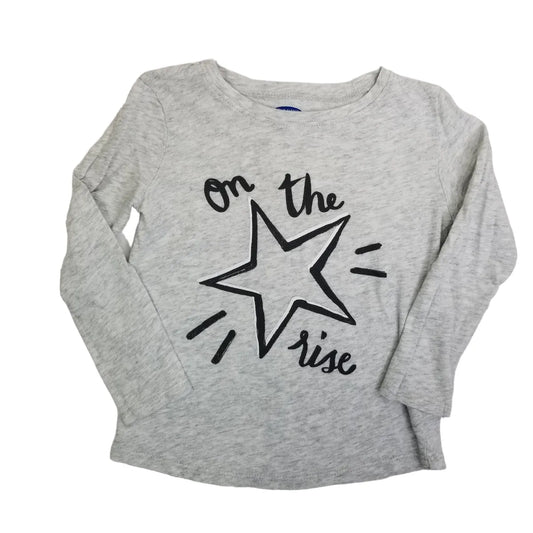 Old Navy 3T Light Gray Star Graphic Long Sleeve