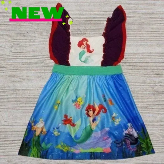 Little Mermaid Ariel Flutter Sleeve Dress