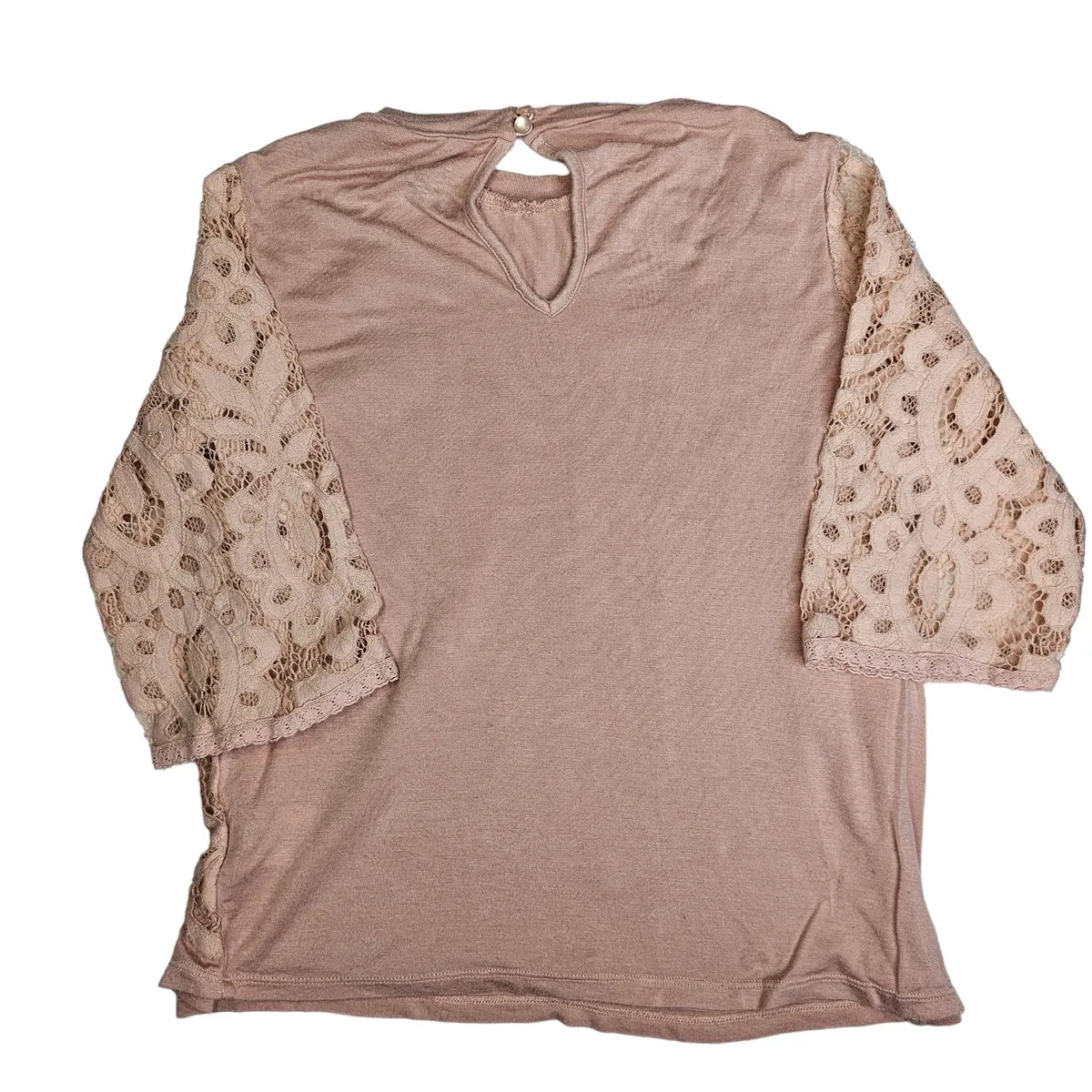 Art Class Large 10/12 Lace Overlay Top