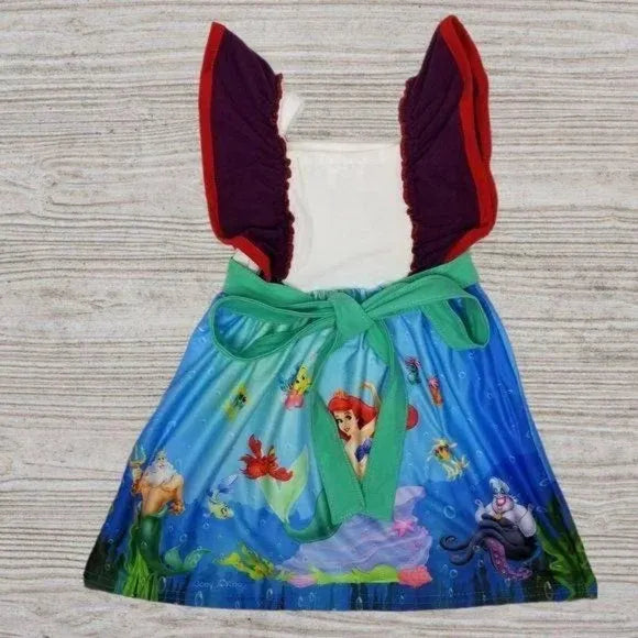 Little Mermaid Ariel Flutter Sleeve Dress